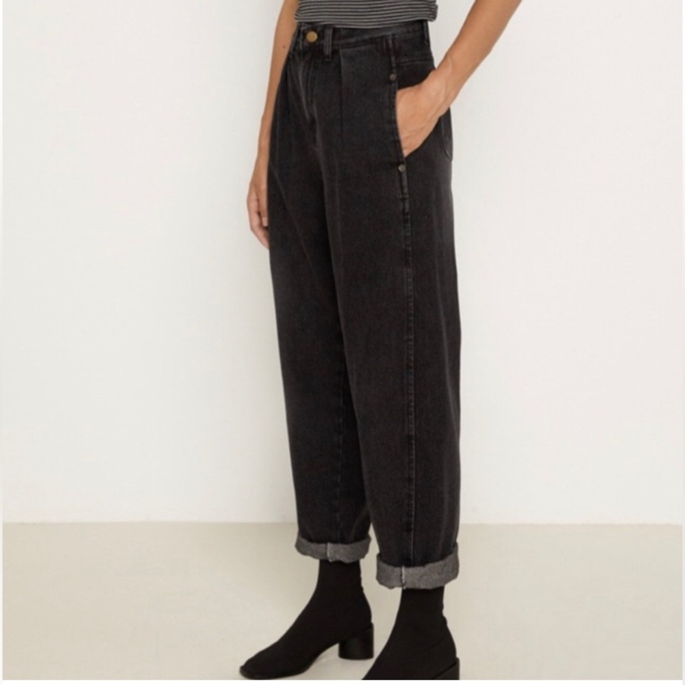 Oak + Fort High Rise Barrel Leg Jean Blue size Medium - Picture 3 of 15